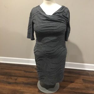 Dress Barn Cowel Neck, 3/4 sleeve fitted Dress 10